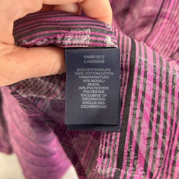 Men's‎ Robert Graham Large Long Sleeve Striped Paisley Button-Up Shirt Purple - Picture 9 of 14